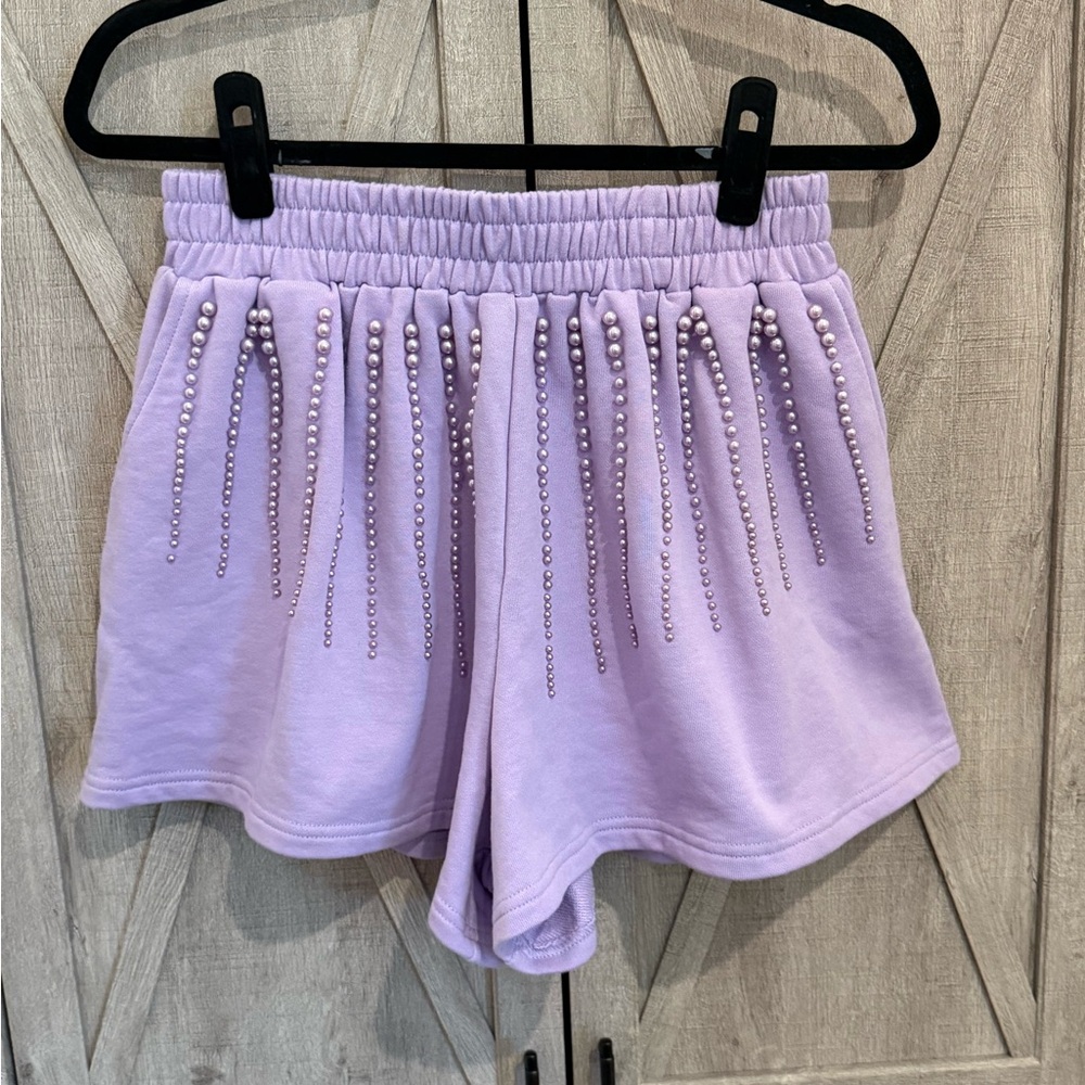QUEEN OF SPARKLES Lavender Pearl Shorts